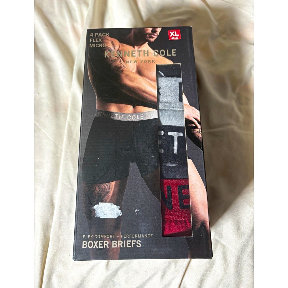 Kenneth Cole New York Flex Micro Men's Boxer Briefs 4-Pack XL Tagless Stretch